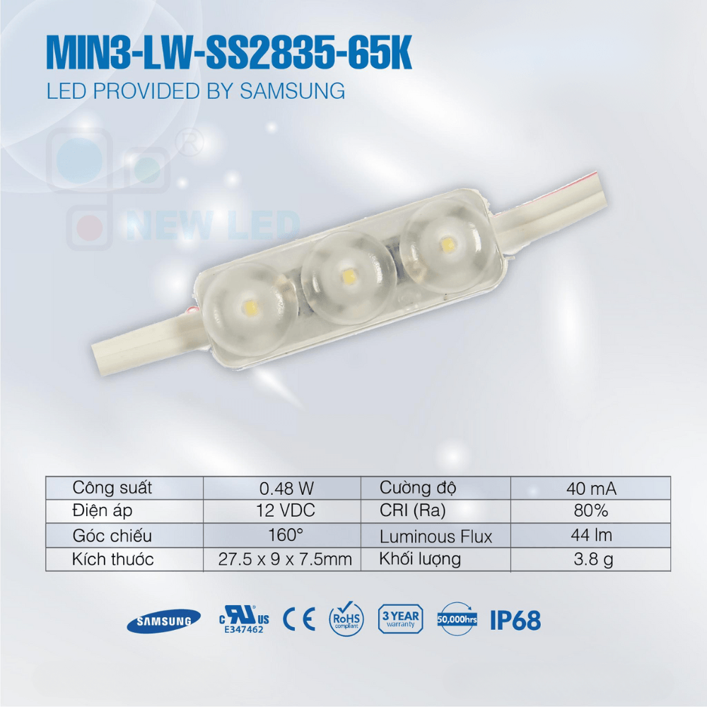 Đèn LED 3 Bóng MINI3-LW-SS2835-65K