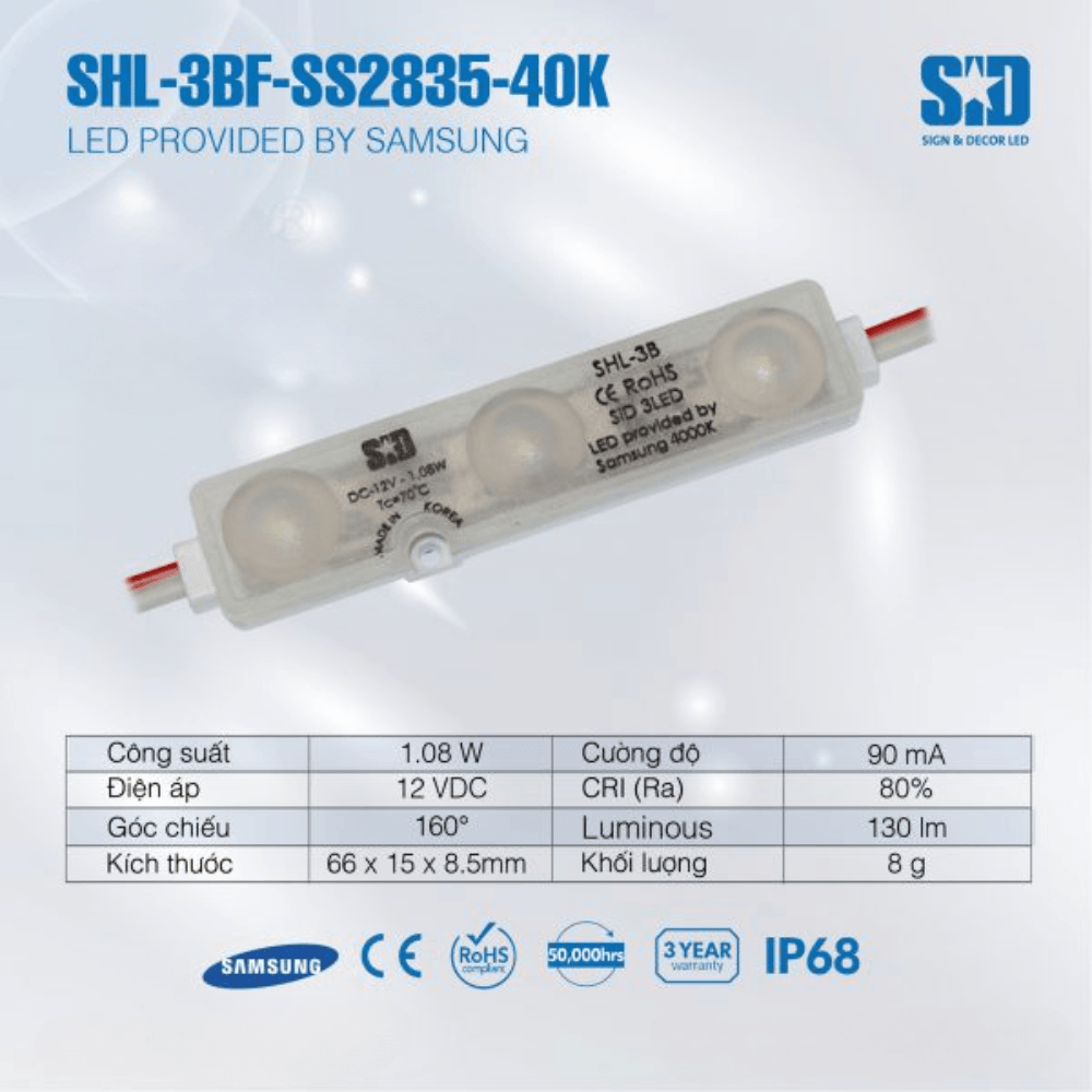 LED Hàn Quốc SiD 3 Bóng SS28 40K