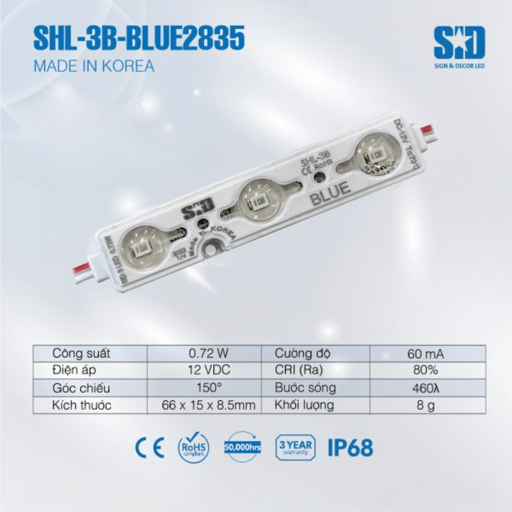 LED Hàn Quốc SiD 3 bóng Xanh Dương