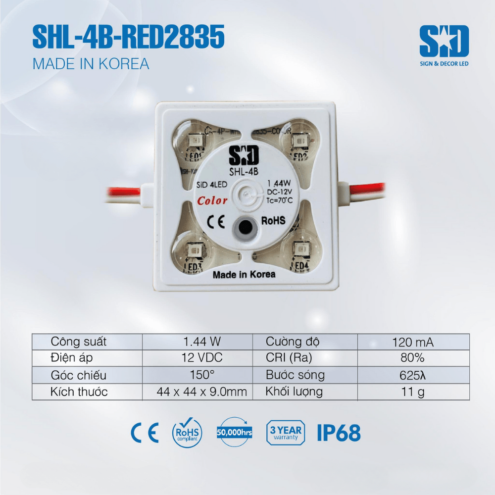 LED Hàn Quốc SiD 4 Bóng Đỏ