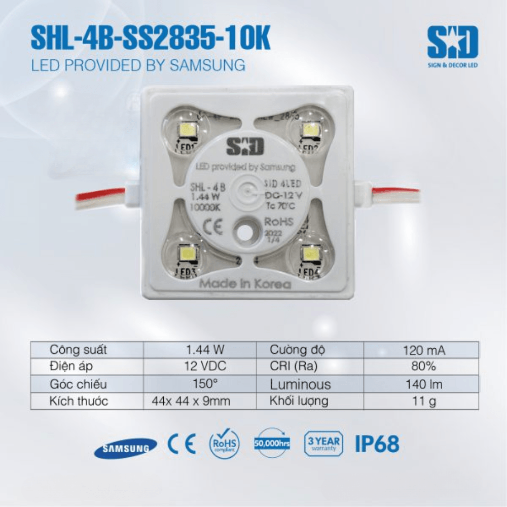 LED Hàn Quốc SiD 4 bóng SS28 10K