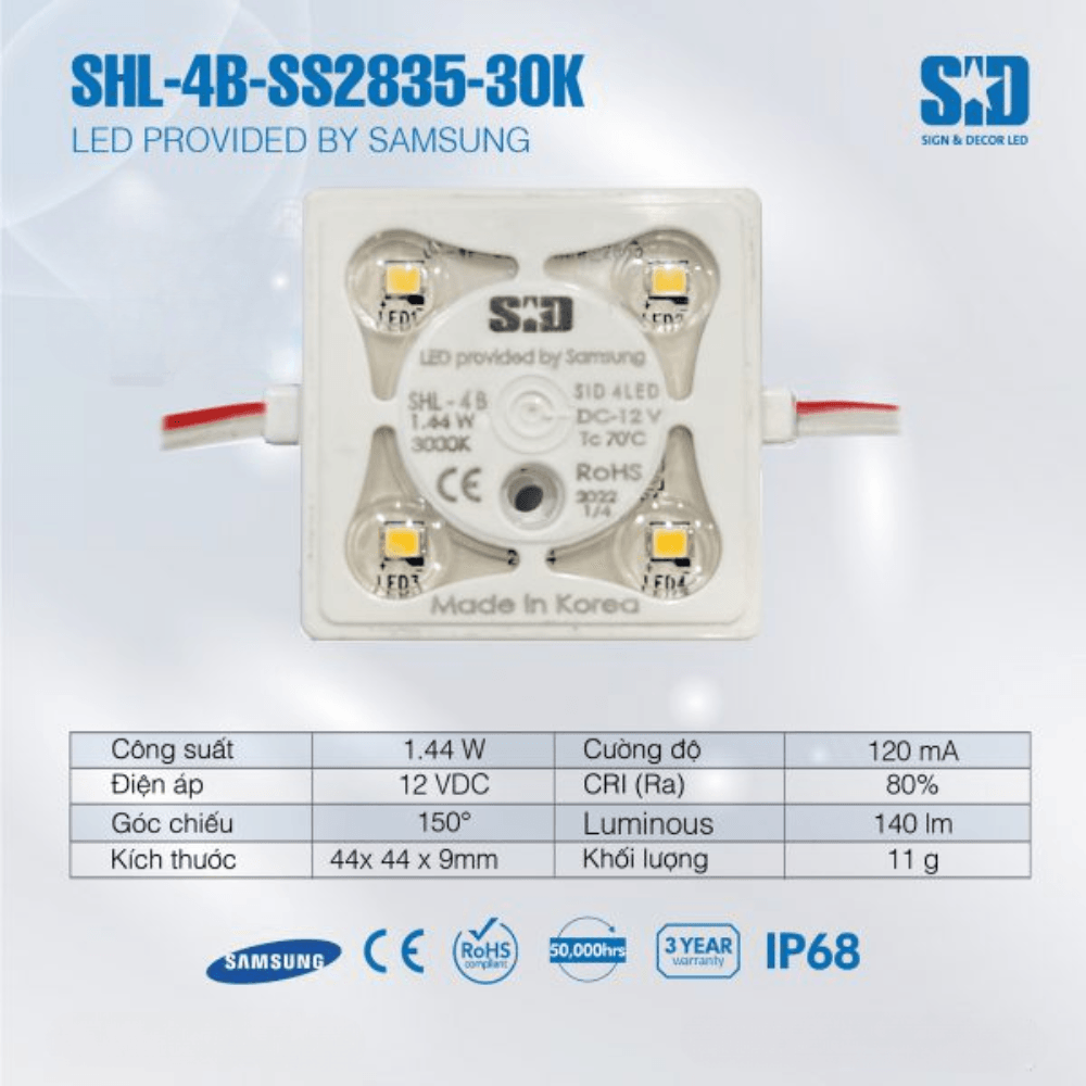 LED Hàn Quốc SiD 4 bóng SS28 30K