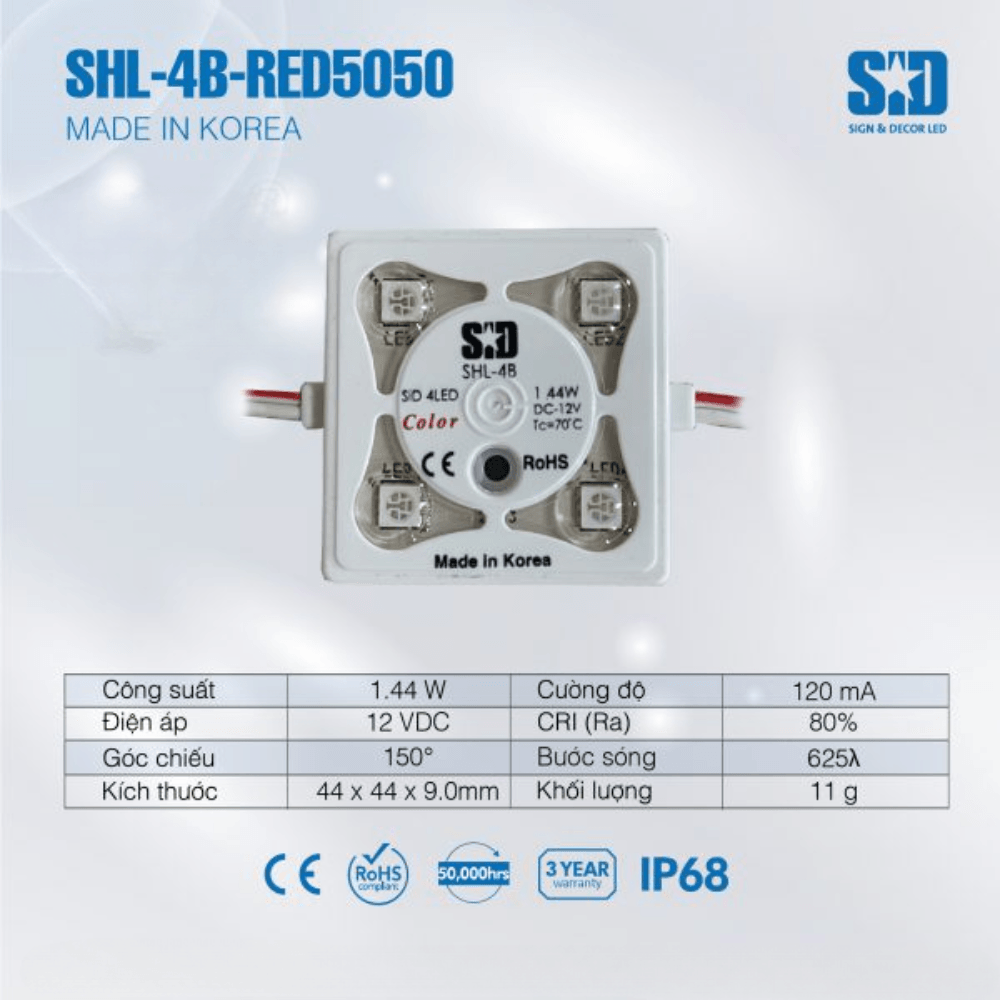 LED Hàn Quốc SiD 4 Bóng Đỏ RED2835