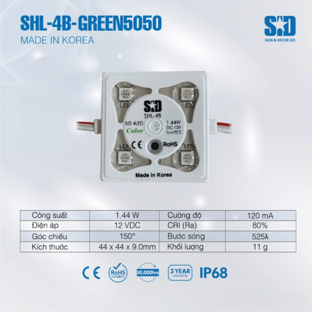 LED Hàn Quốc SiD 4 bóng Xanh lá