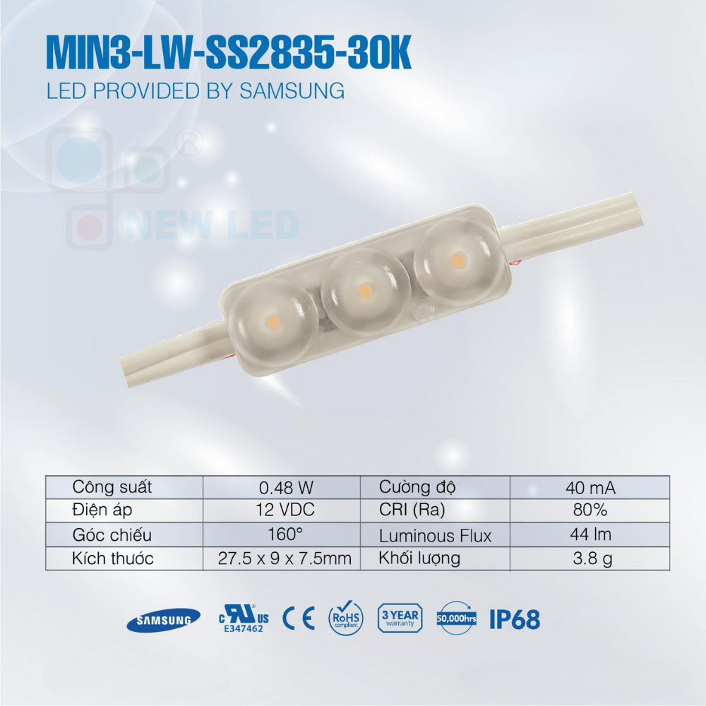 Đèn LED 3 Bóng MINI3-LW-SS2835-30K