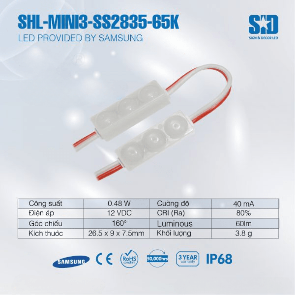 LED Hàn Quốc SiD mini 3 bóng 65K