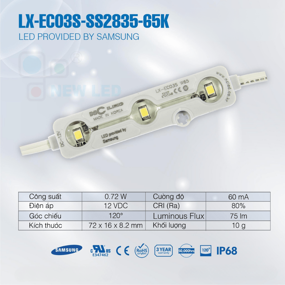 Đèn LED 3 Bóng LX-ECO3S-SS2835-65K