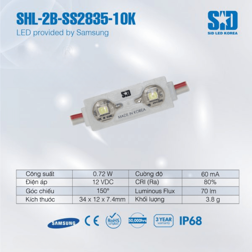 LED Hàn Quốc SiD 2 bóng SS28 10K