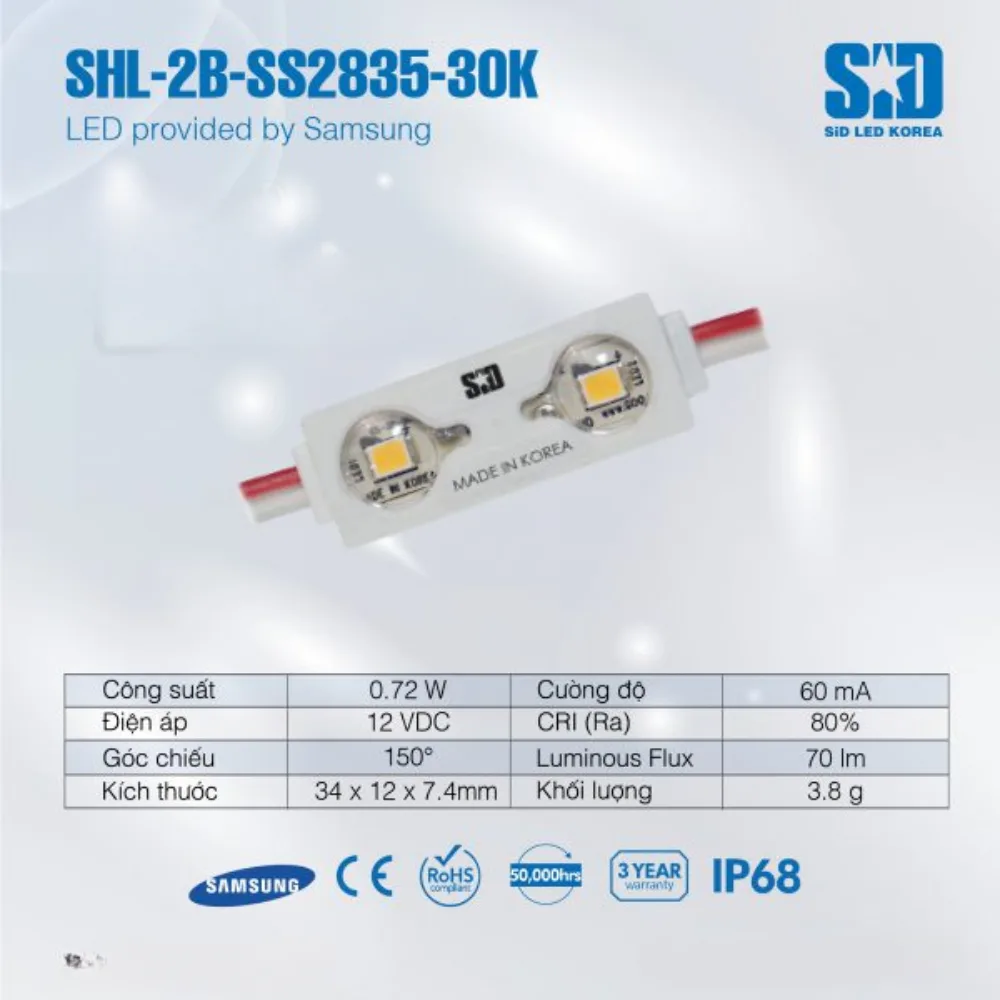 LED Hàn Quốc SiD 2 bóng SS28 30K