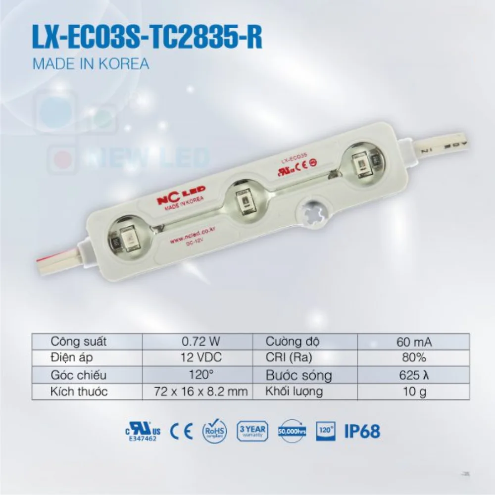 Đèn LED 3 Bóng LX-ECO3S-TC2835-RED