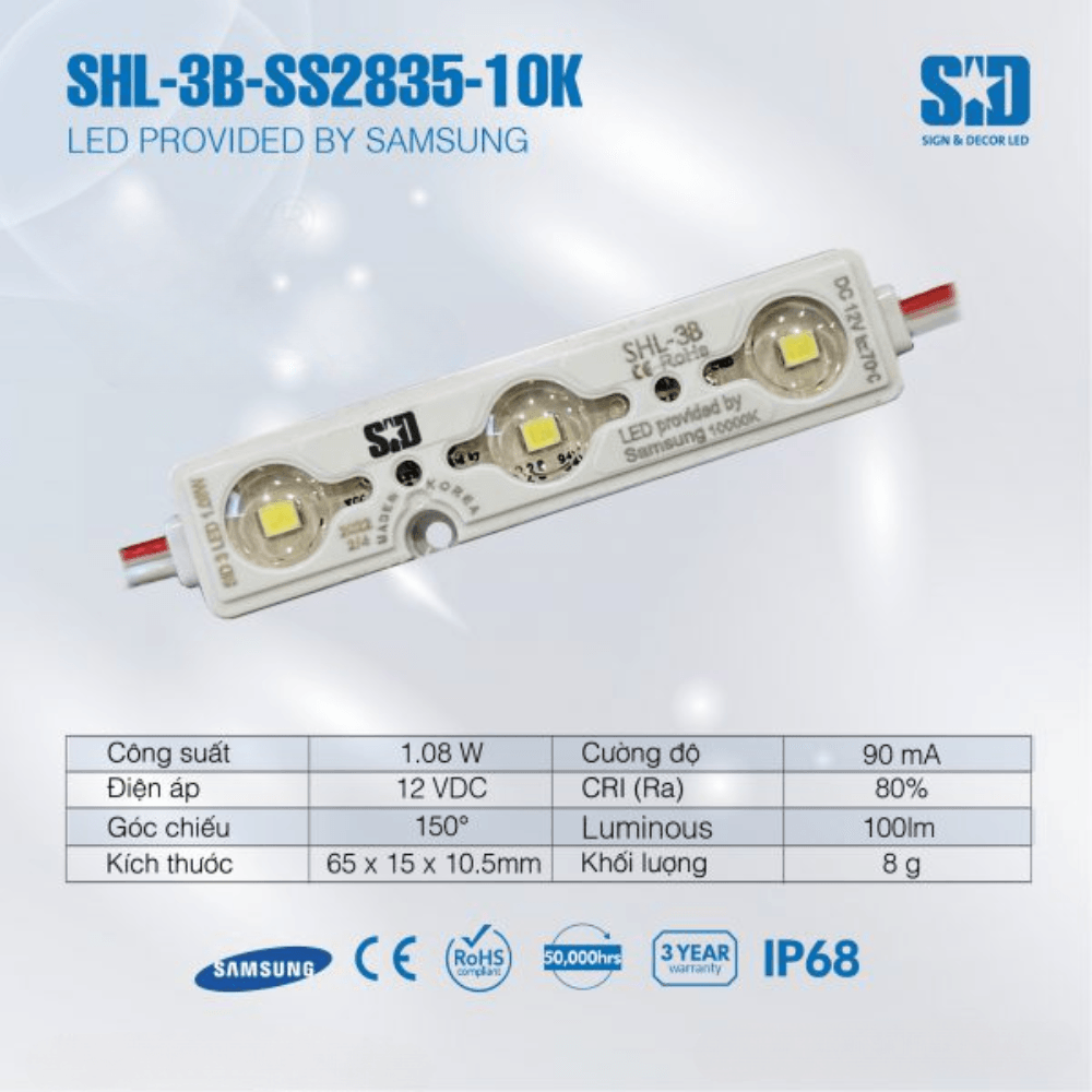 LED Hàn Quốc SiD 3 bóng SS28 10K