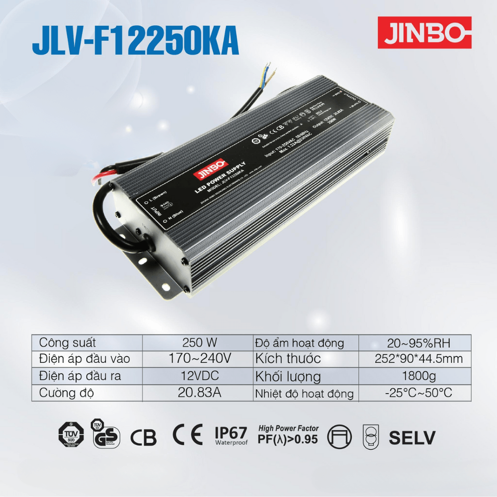 Nguồn Led Jinbo Chống Nước 250W