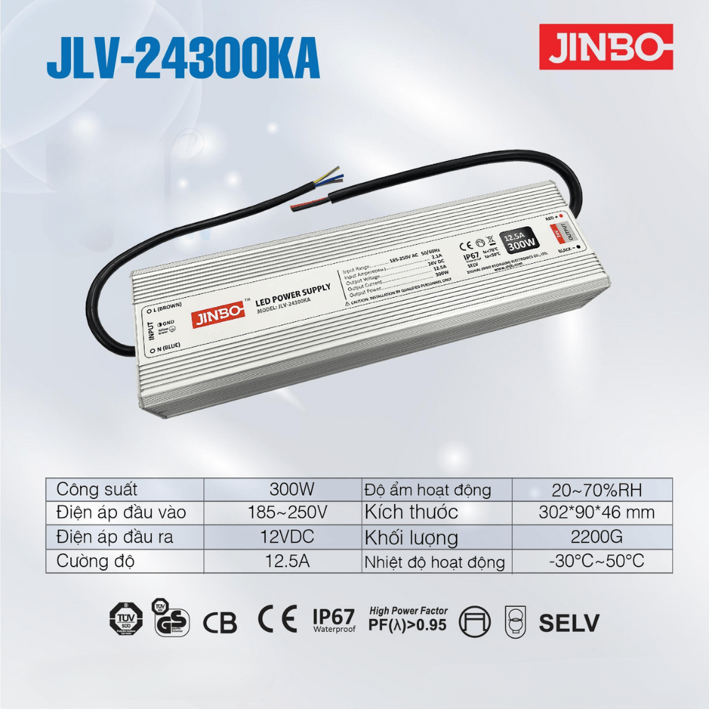 Nguồn Led Jinbo Chống Nước 300W 24V