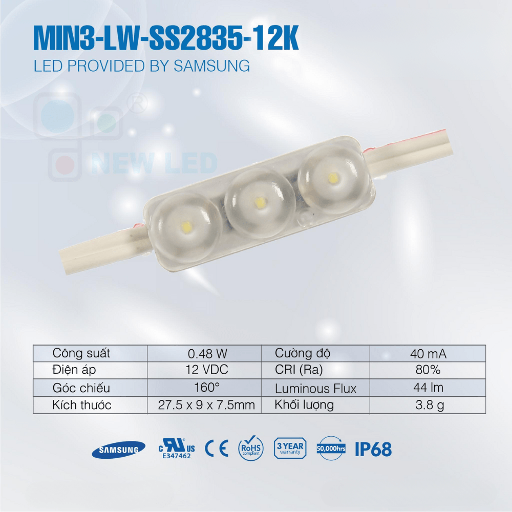 Đèn LED 3 Bóng MINI3-LW-SS2835-12K