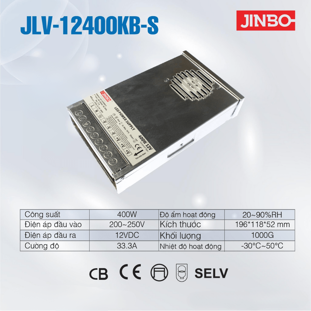 Nguồn Jinbo chống mưa 400W JLV-12400KB-S 