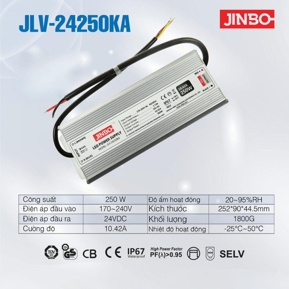 Nguồn Jinbo Chống Nước 250W 24V