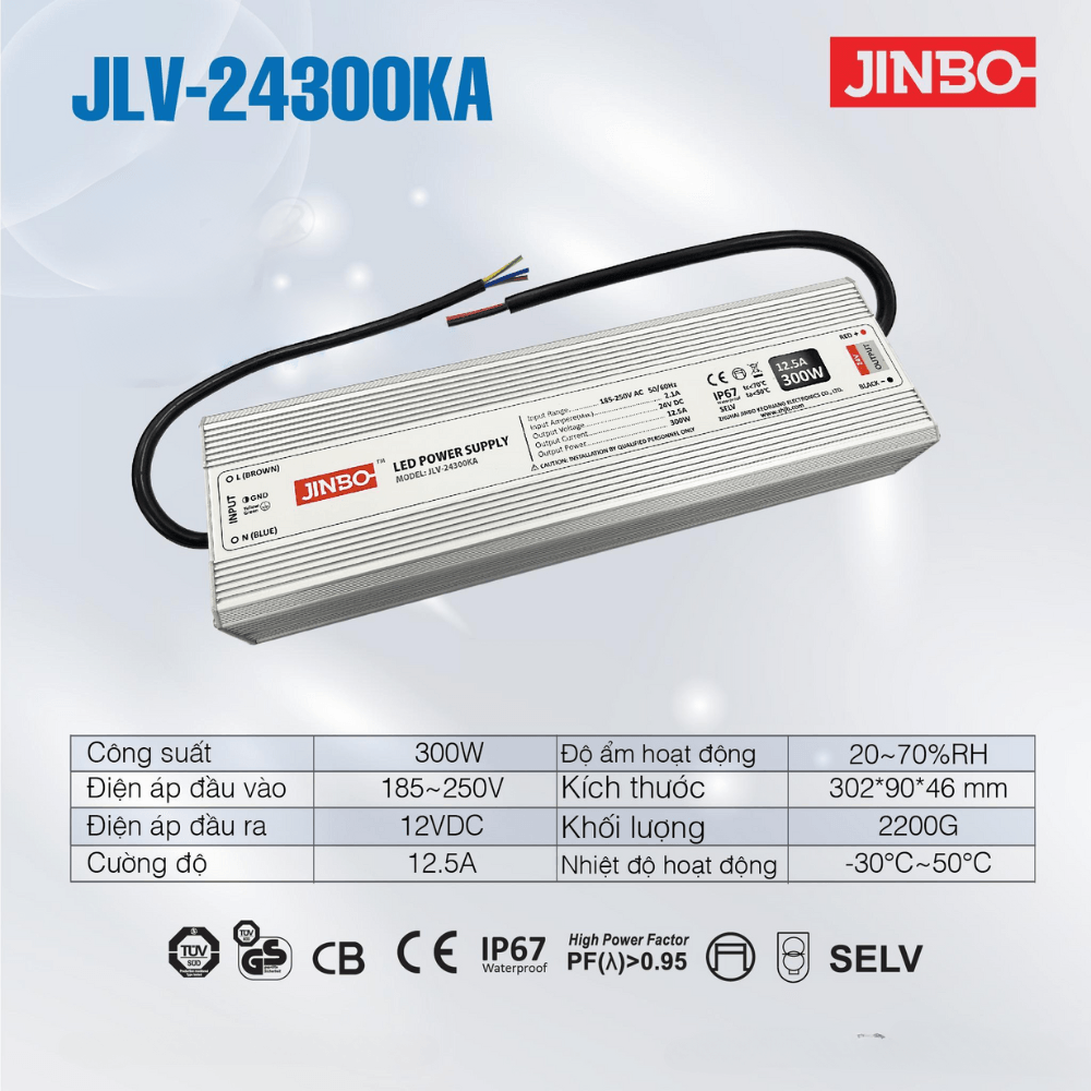 Nguồn Jinbo Chống Nước 300W 24V