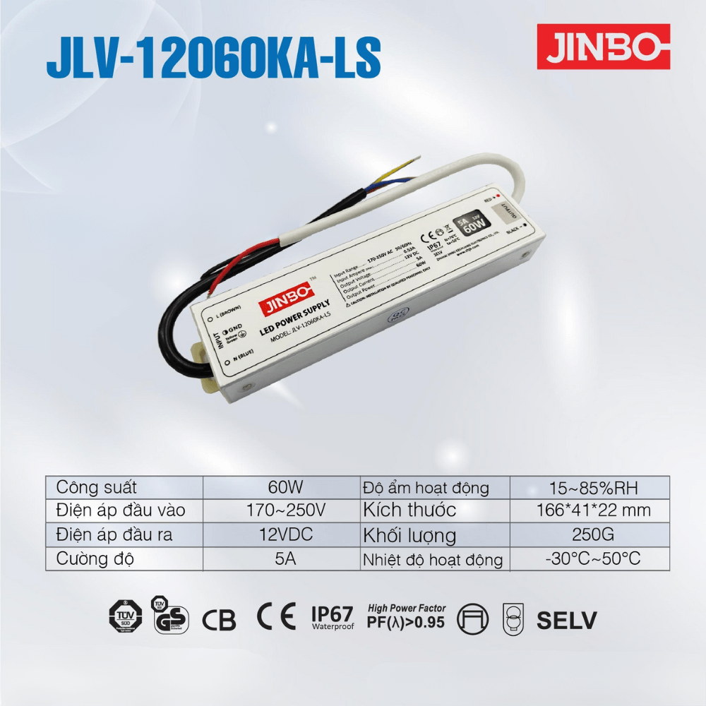 Nguồn Led Jinbo Chống Nước 60W