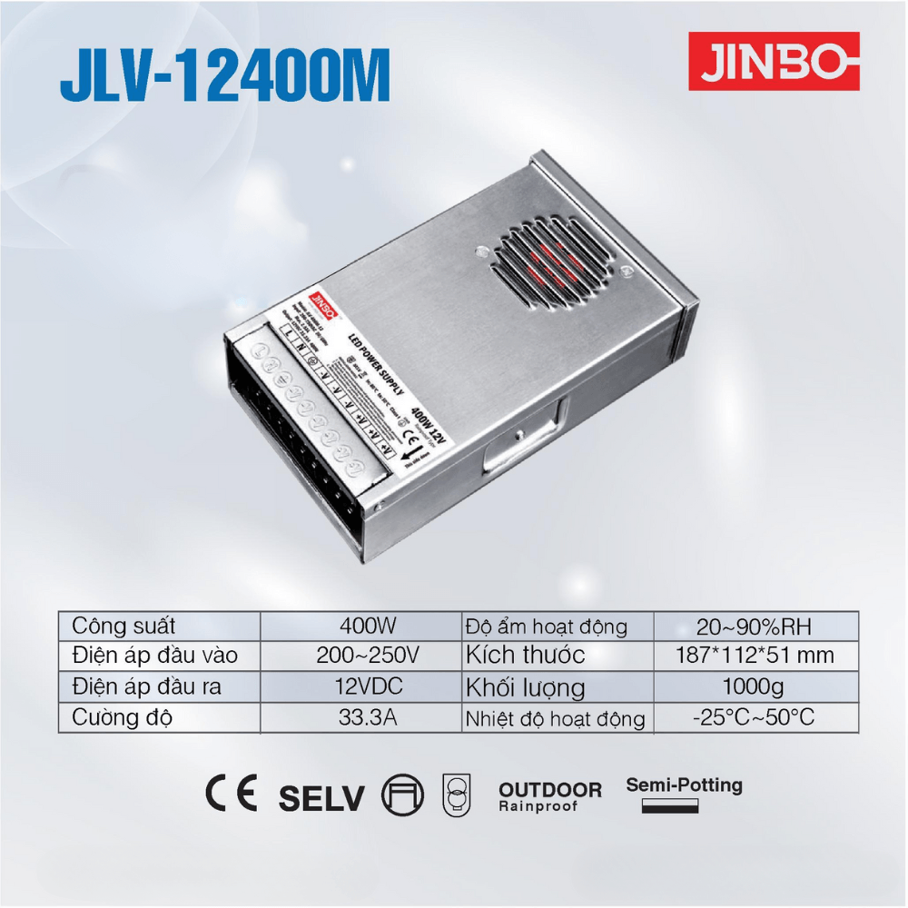 Nguồn Jinbo chống mưa 400W