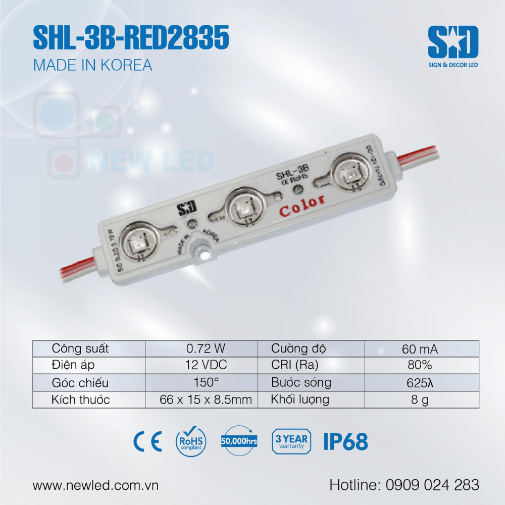 LED 3 Bóng | SHL-3B-RED2835