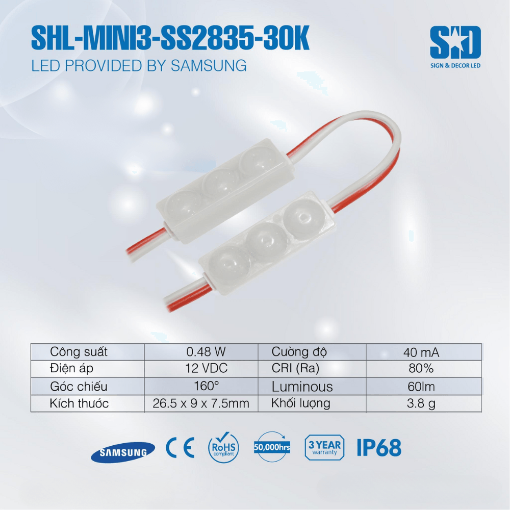 LED Hàn Quốc SiD Mini 30K | SHL-MINI3-SS2835-30K