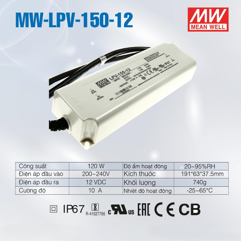 Nguồn Mean Well LPV 150W | MW-LPV-150-12