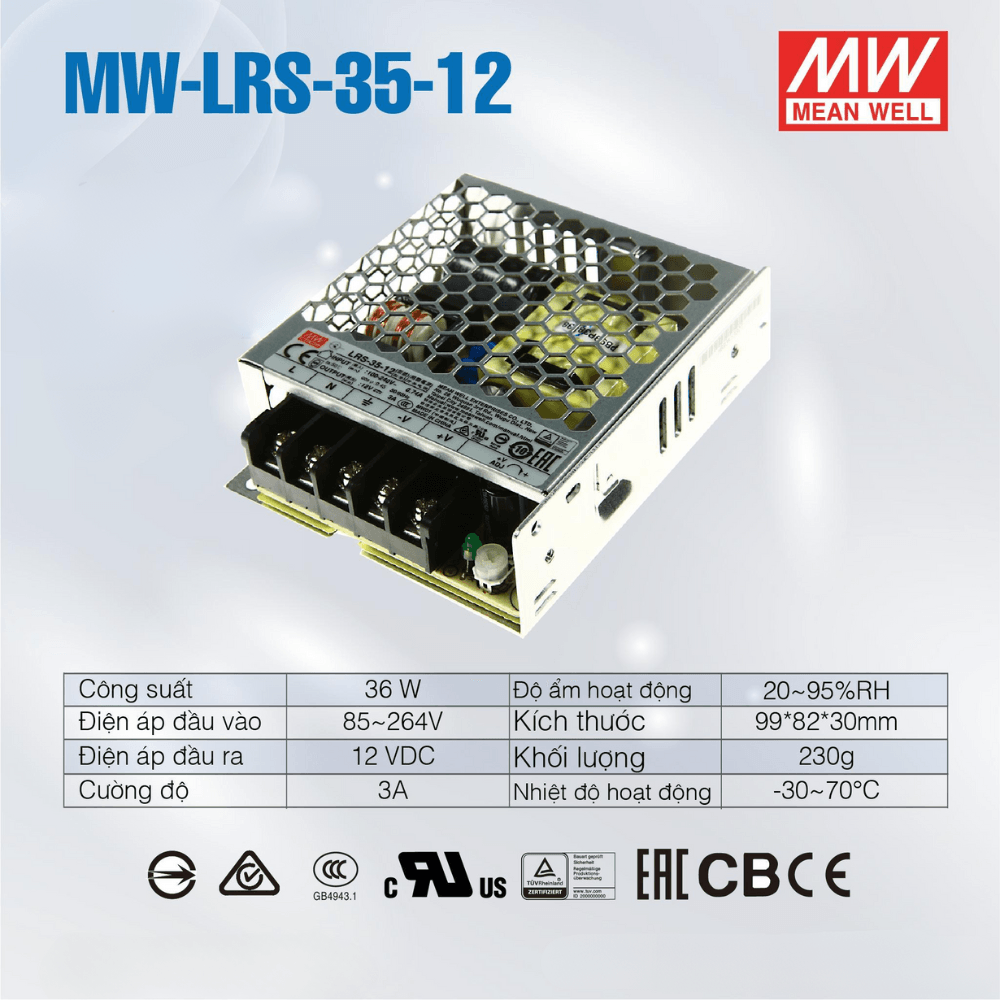 Nguồn Mean Well LRS 35W | MW-LRS-35-12