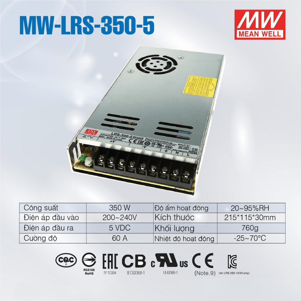 Nguồn Mean Well LRS 350W | MW-LRS-350-5